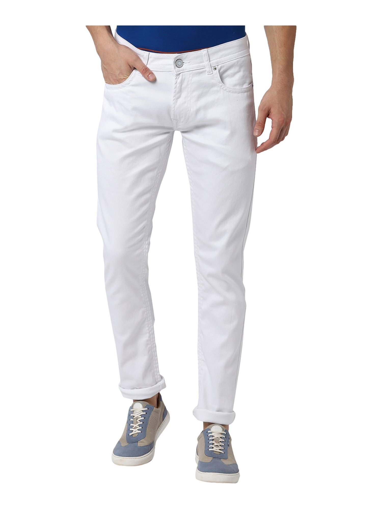 white rugged jeans