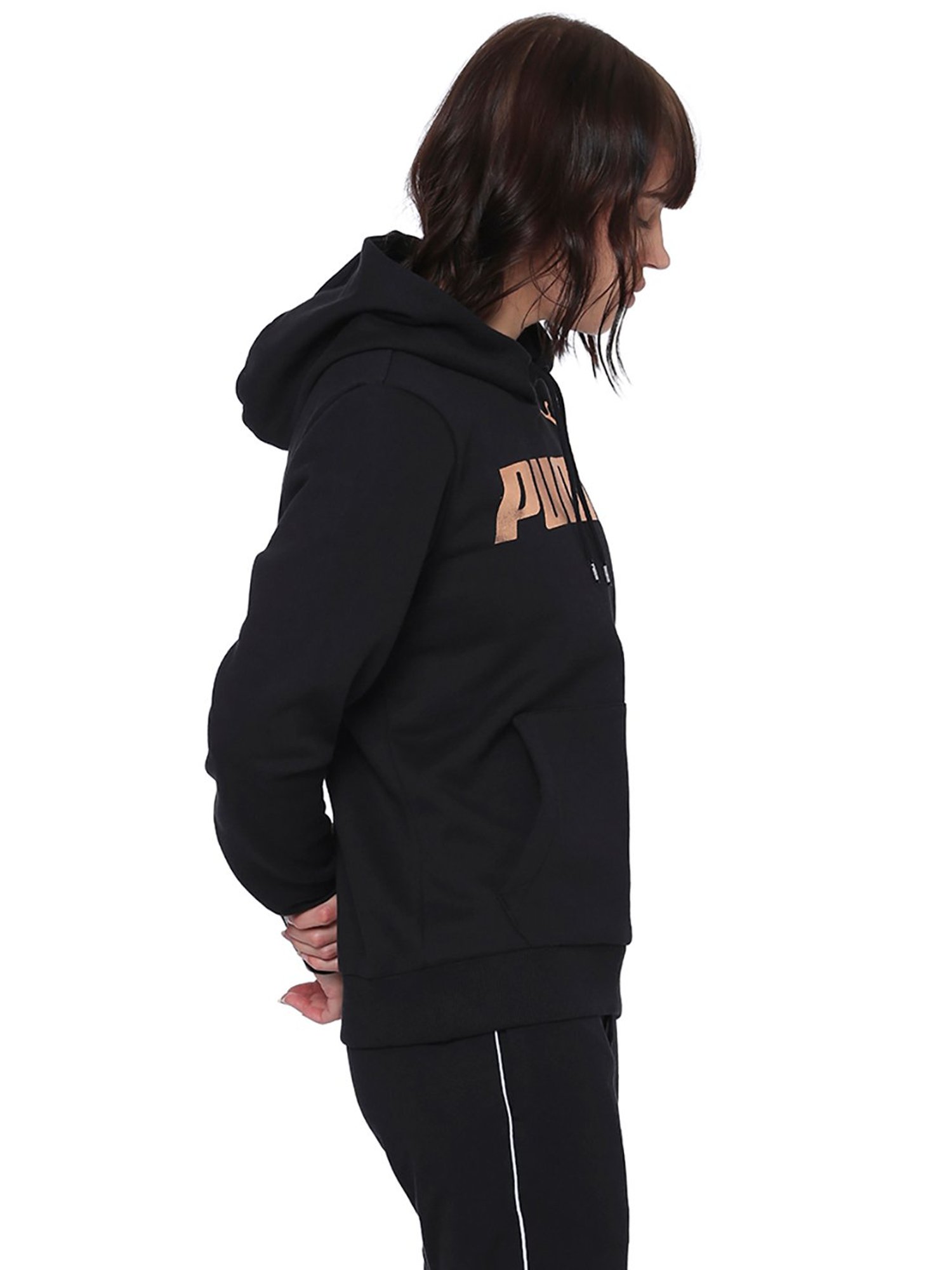 Puma black and rose gold hoodie best sale