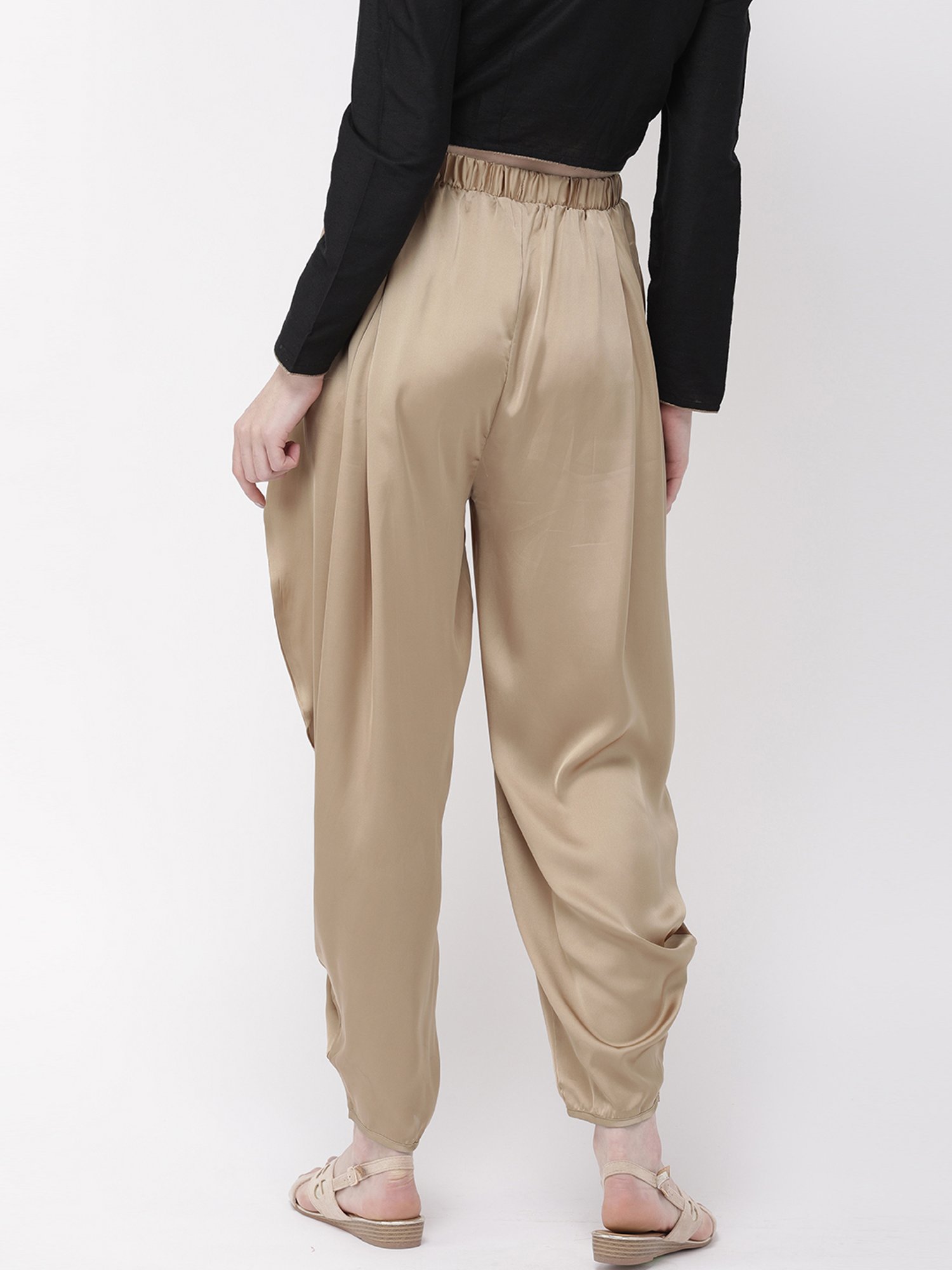 Buy Go Colors Women Cream Coloured Solid Dhoti Pants - Dhotis for Women  4268357 | Myntra