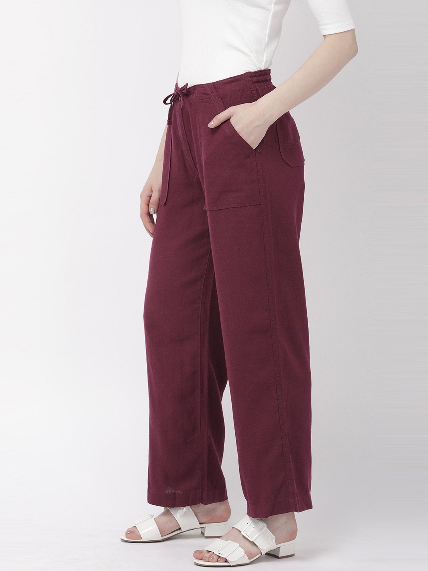Buy Go Colors Navy Slim Fit Pencil Pants for Women Online @ Tata CLiQ