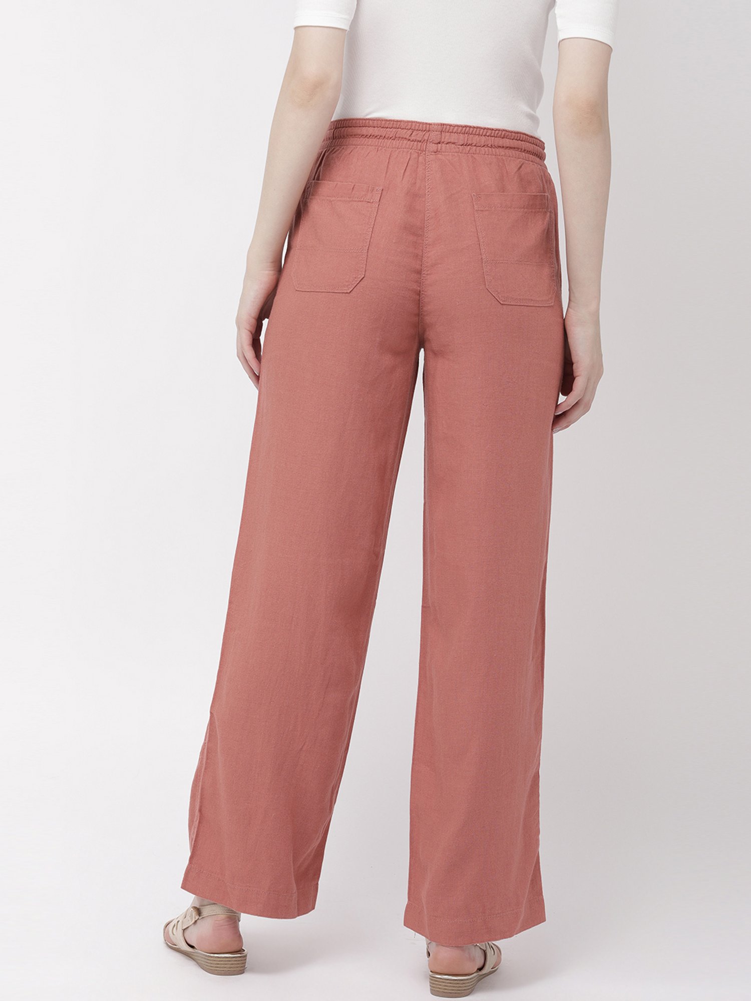 Buy Go Colors Peach Mid Rise Pants for Women Online  Tata CLiQ