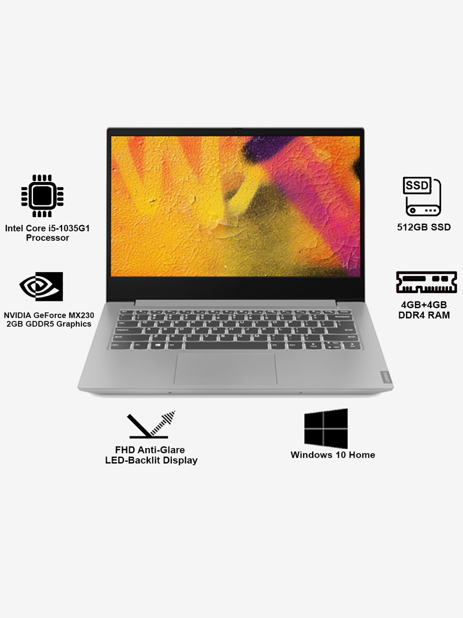 Lenovo Ideapad S340 14iild Laptop 81wj002sin I5 10thgen 8gb 512gbssd 14in W10h Mso 2gb Graphics Grey From Lenovo At Best Prices On Tata Cliq