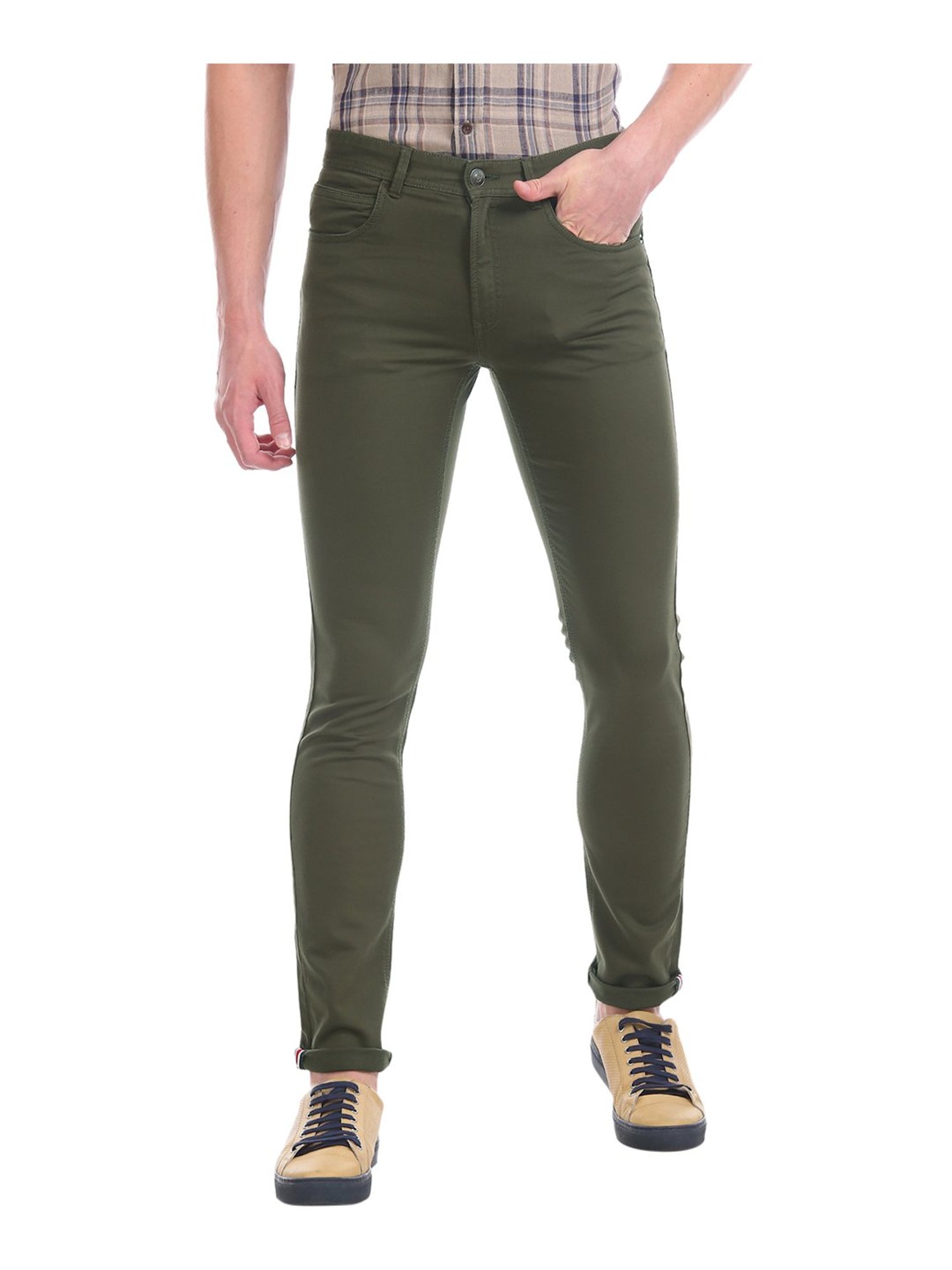 Buy Arrow Brown Cotton Regular Fit Self Pattern Trousers for Mens Online   Tata CLiQ