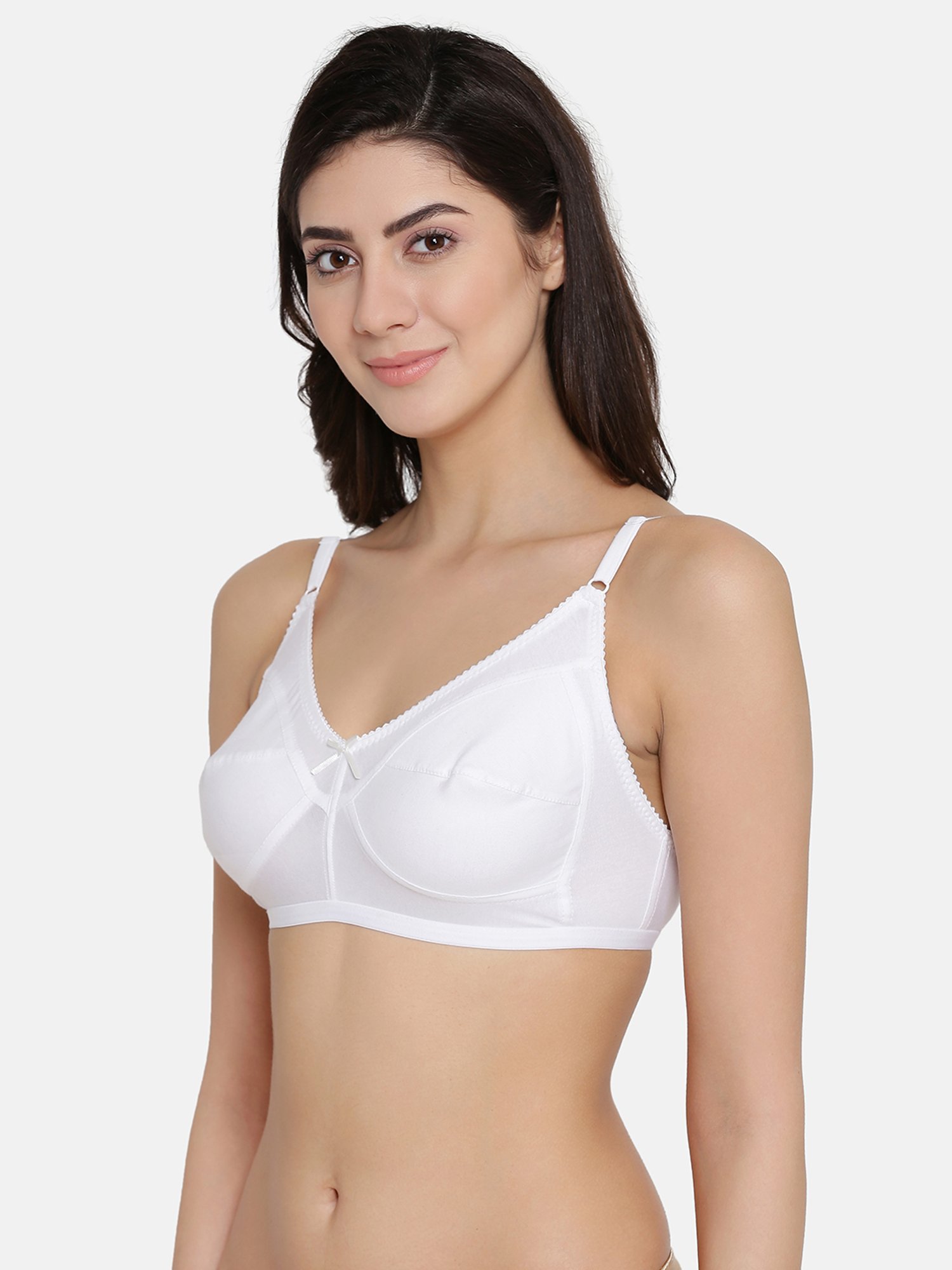Buy Clovia Cotton Non-Padded Non-Wired Bra With Detachable Straps & Low  Waist Bikini Panty - White Online