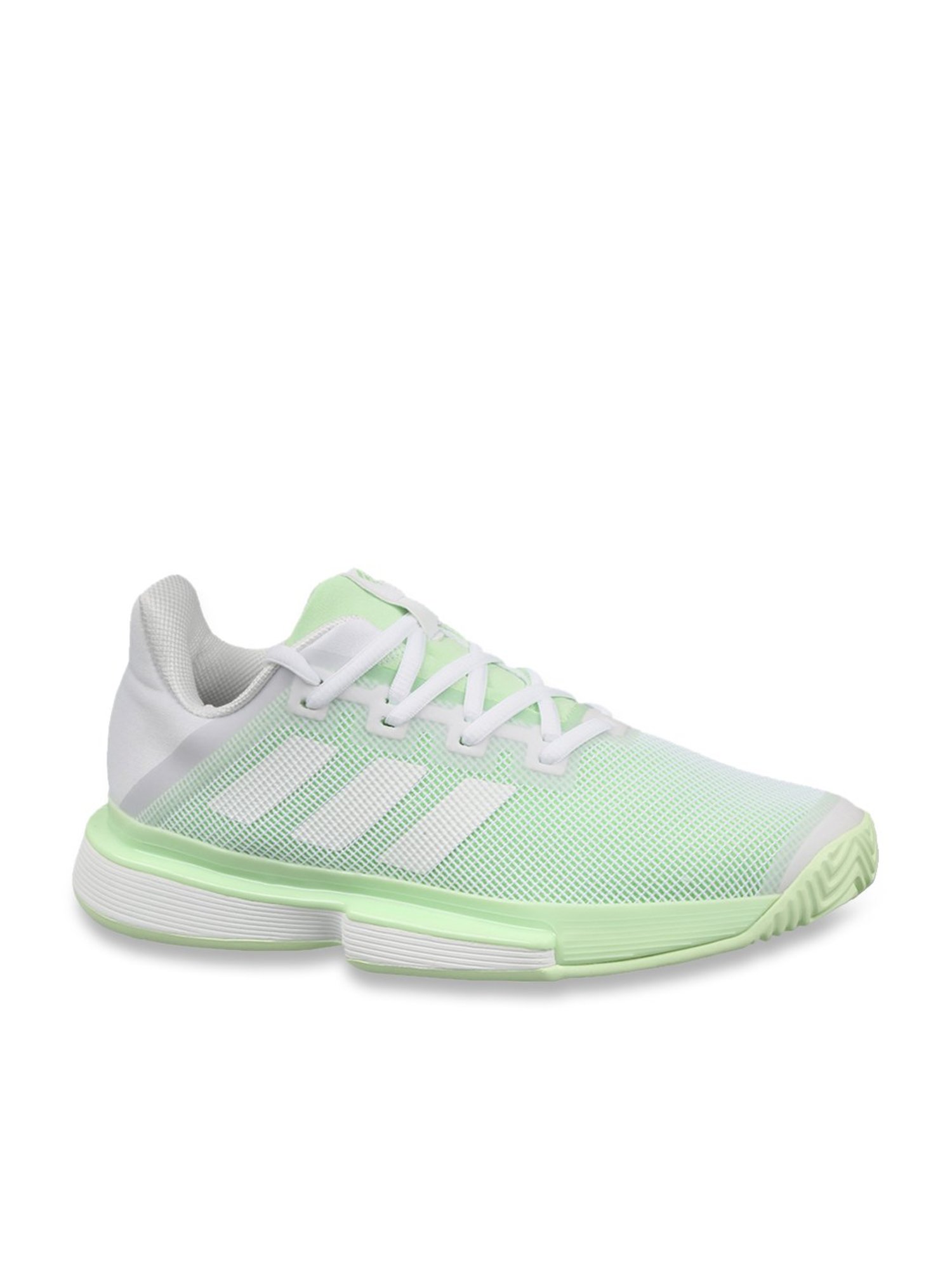 Adidas women's solematch bounce tennis hotsell shoes glow blue and white