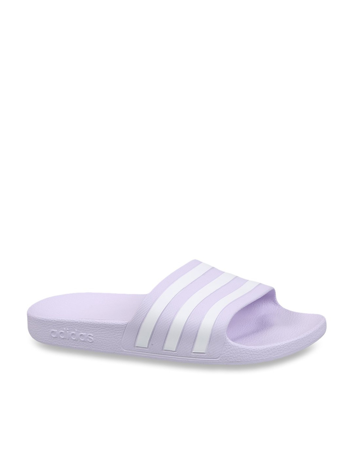 lilac adidas slides