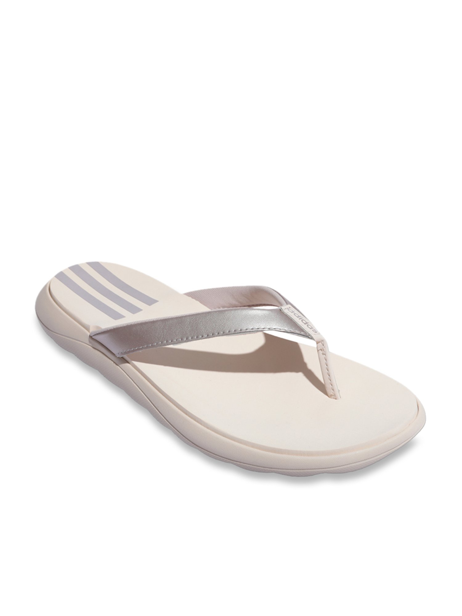 silver flip flops