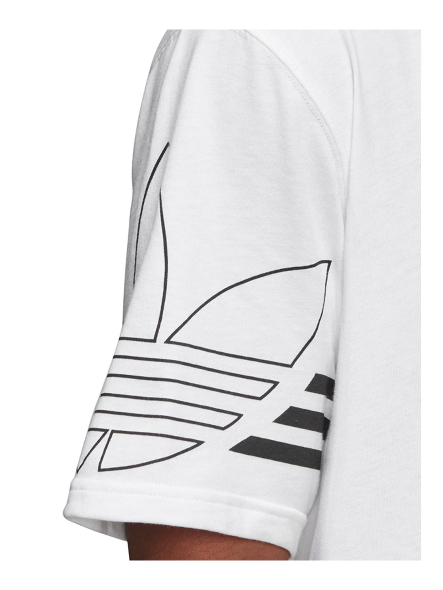 Adidas originals t-shirt outline 2024 trefoil logo white du8536