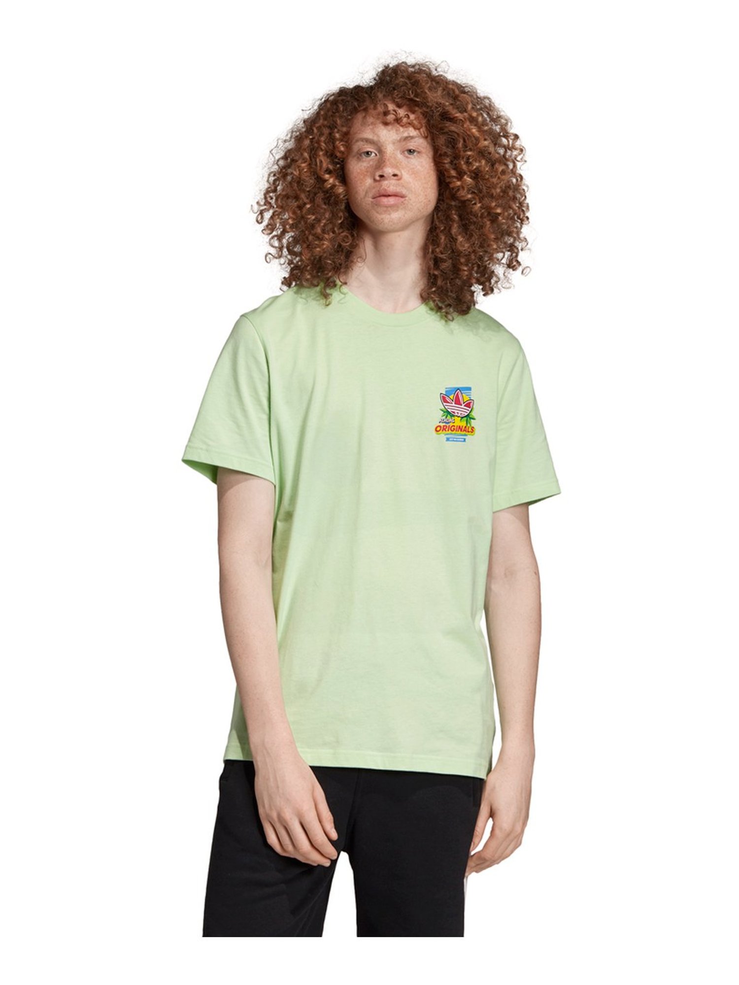 Pelágico exposición Discurso Buy Adidas Originals Green Cotton Regular Fit T-Shirt for Mens Online @  Tata CLiQ