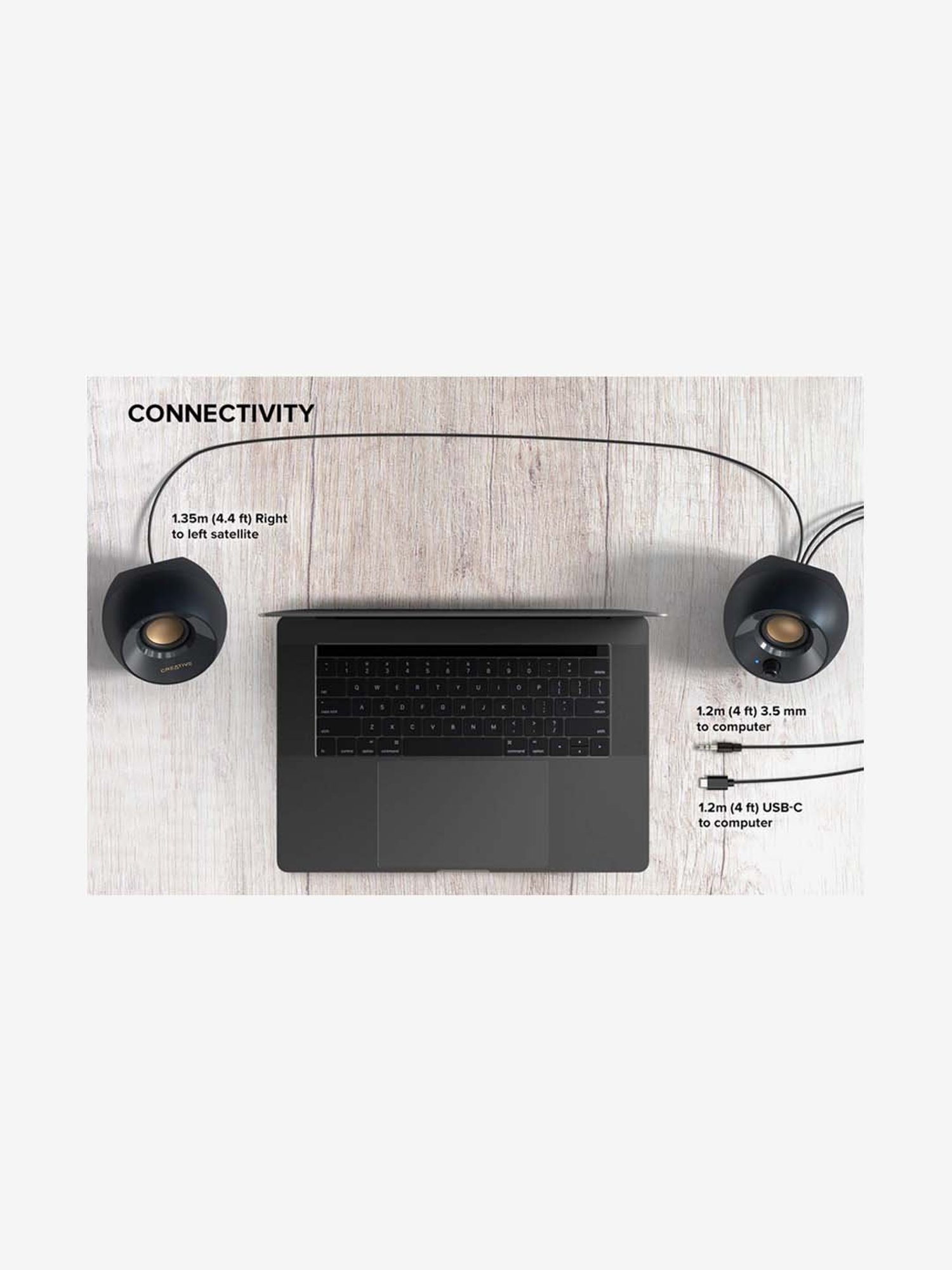 Creative Pebble 2.0 USB-Powered Desktop Speakers with Far-Field Drivers and  Passive Radiators for PCs and Laptops (Black)