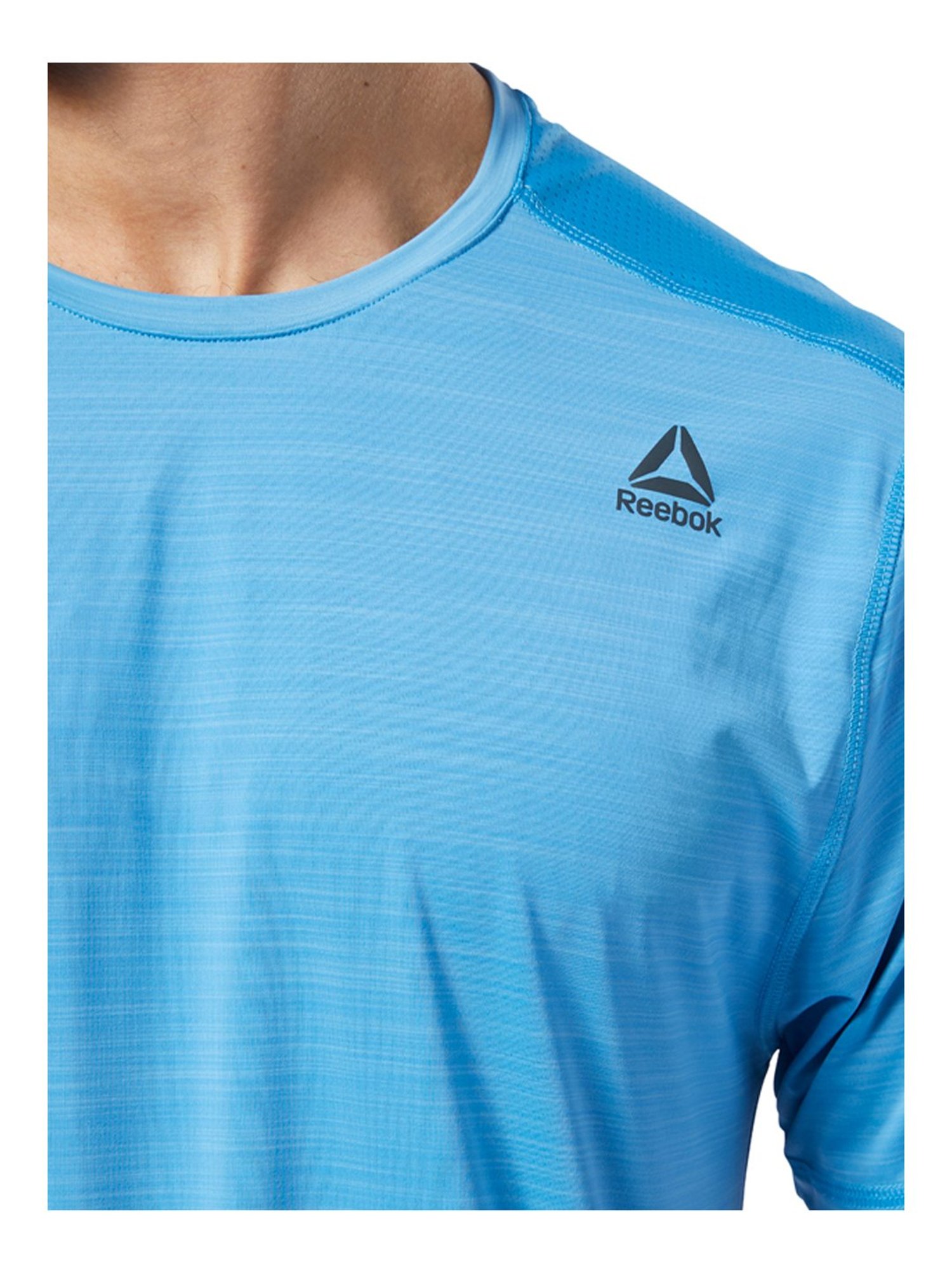 Buy Reebok Sky Blue Slim Fit Self Pattern T-Shirt for Mens Online @ Tata  CLiQ