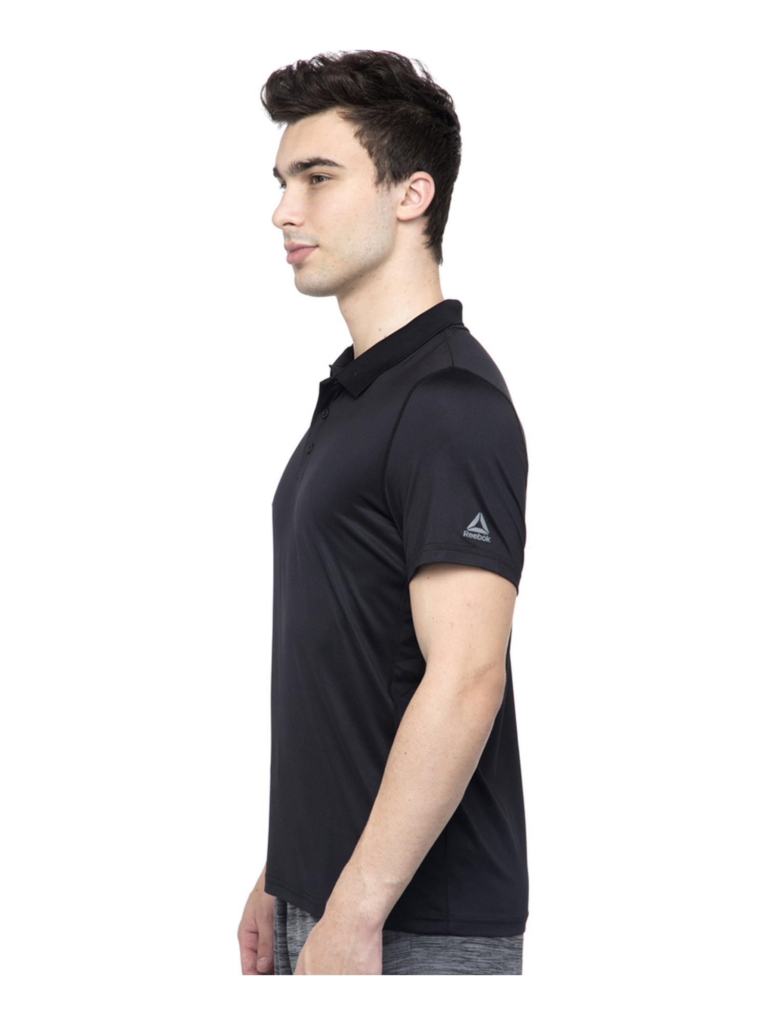 reebok black polo t shirt