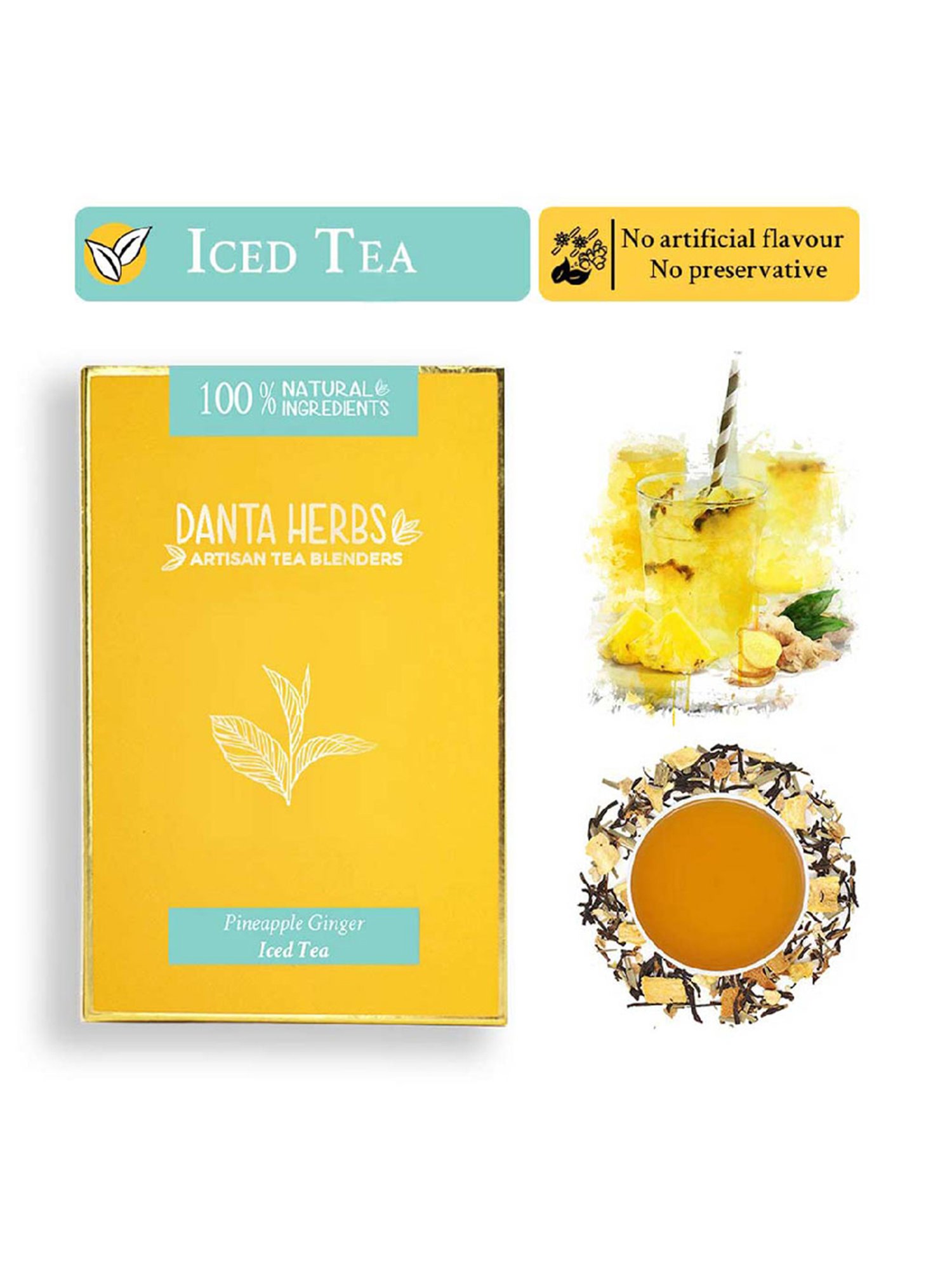 Buy Danta Herbs Pineapple Ginger Iced Tea 100 Gm At Best Price Tata Cliq