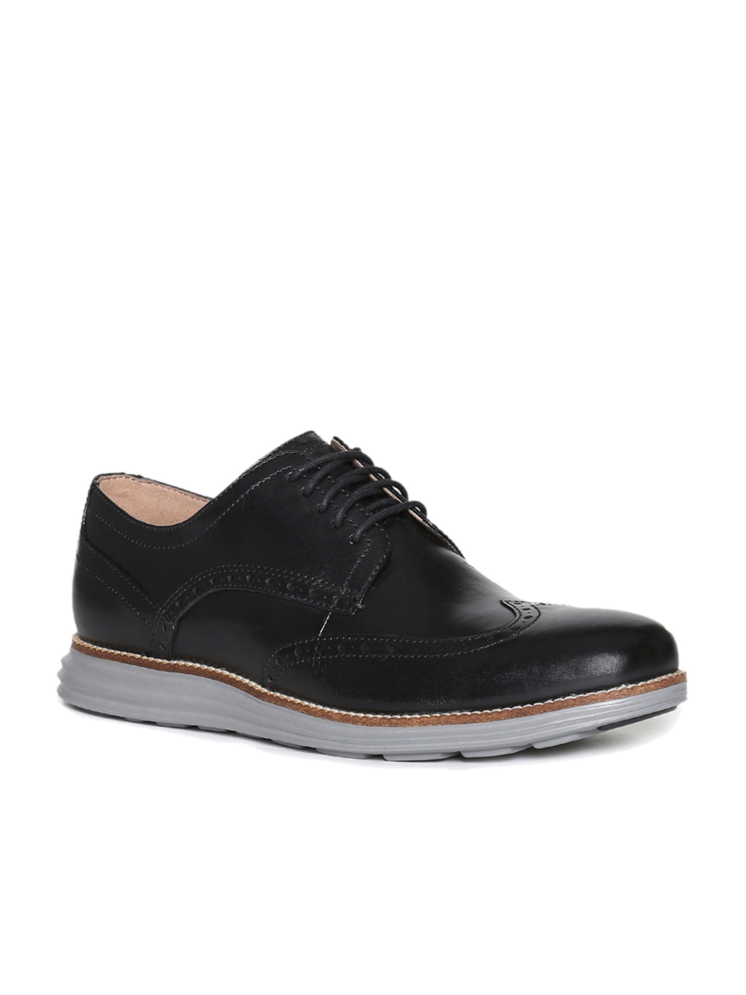 Buy Cole Haan Original Grand Wingtip Black Brogue Shoes Online At Best Prices Tata Cliq