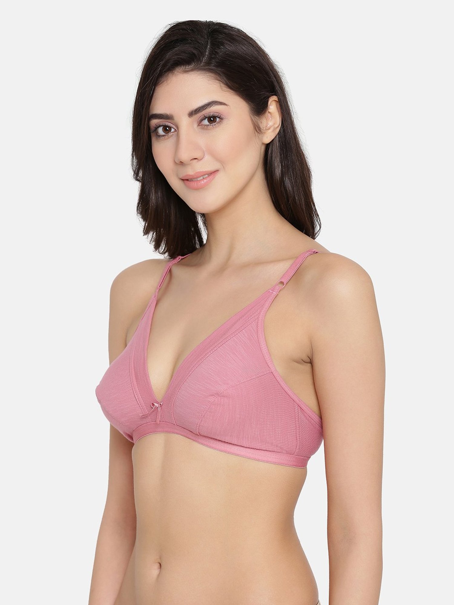 Buy Clovia Pink Non Wired Non Padded Half Coverage Bra for Women