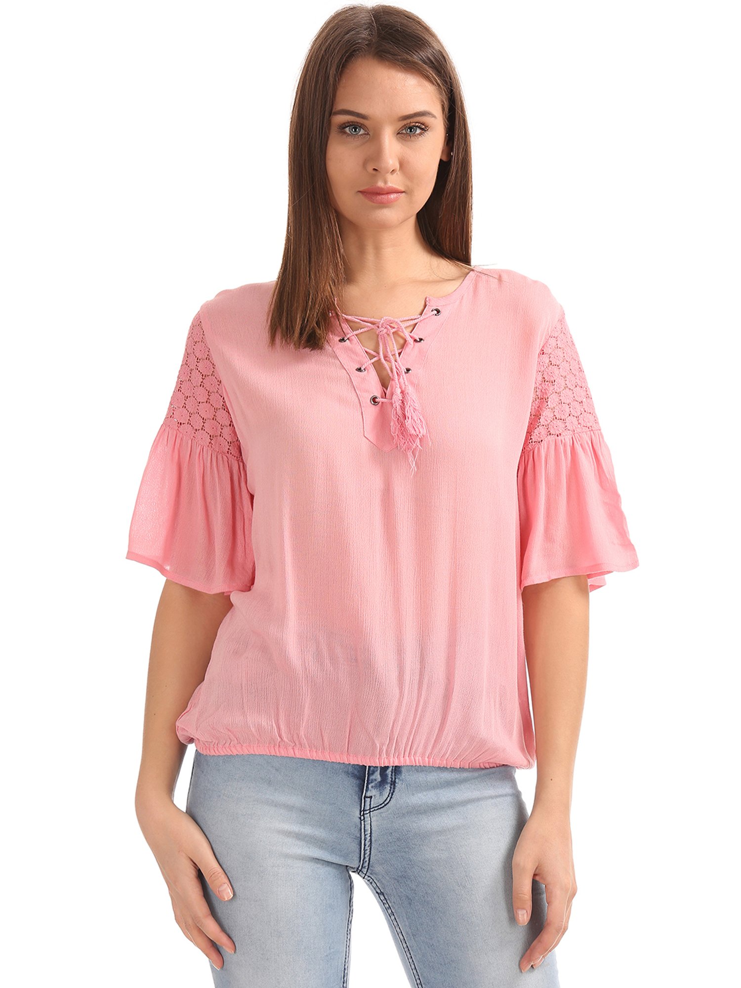 Buy Sugr by Unlimited Pink Textured Top for Women Online @ Tata CLiQ