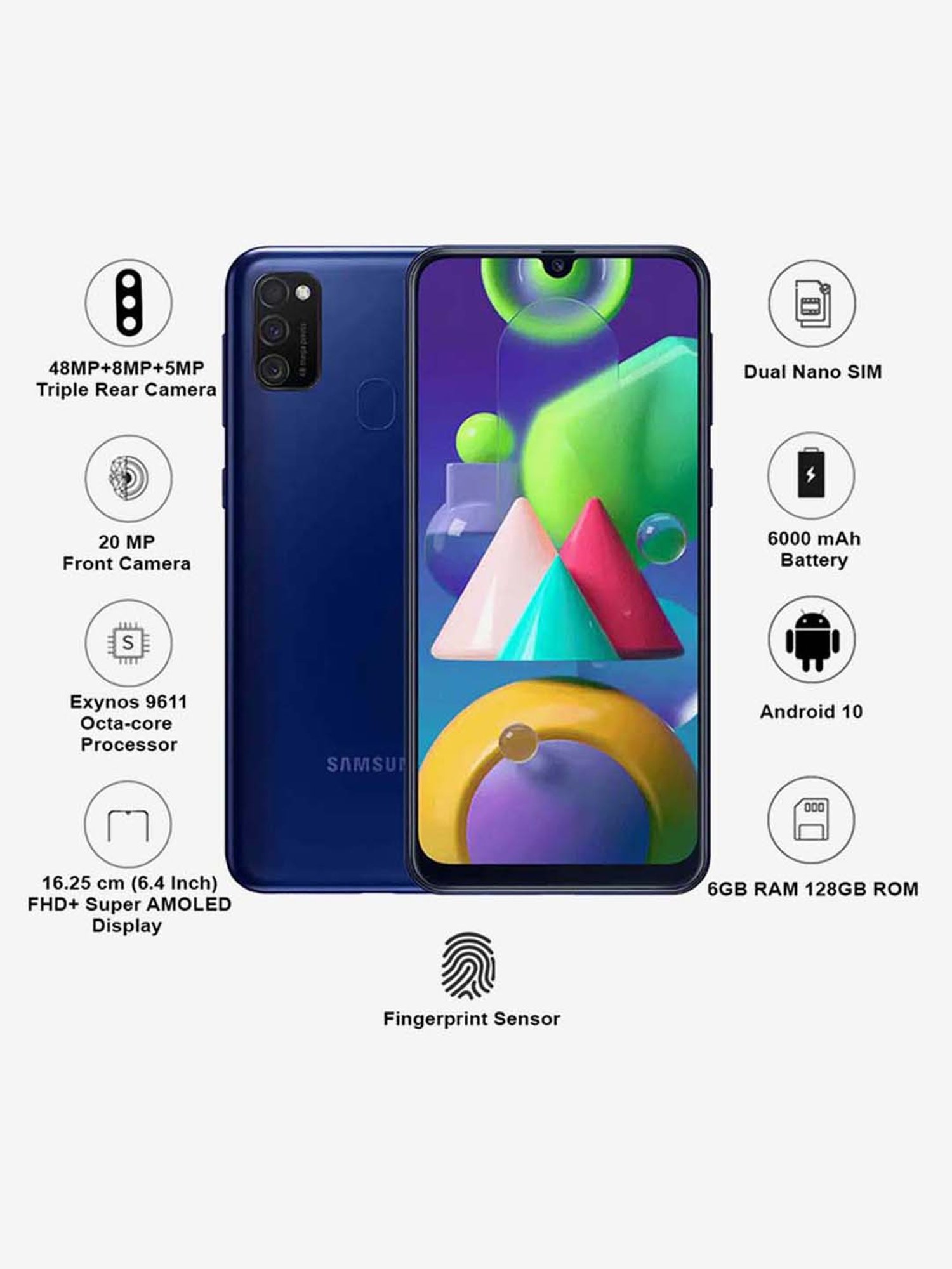 Buy Samsung Galaxy M21 128 Gb Midnight Blue 6 Gb Ram Dual Sim 4g Online At Best Prices Tata Cliq