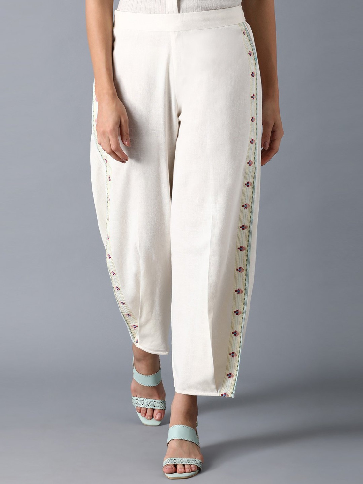Buy Aarika Womens Cream Color Cotton Embroidery Pant Online at Best Prices  in India  JioMart