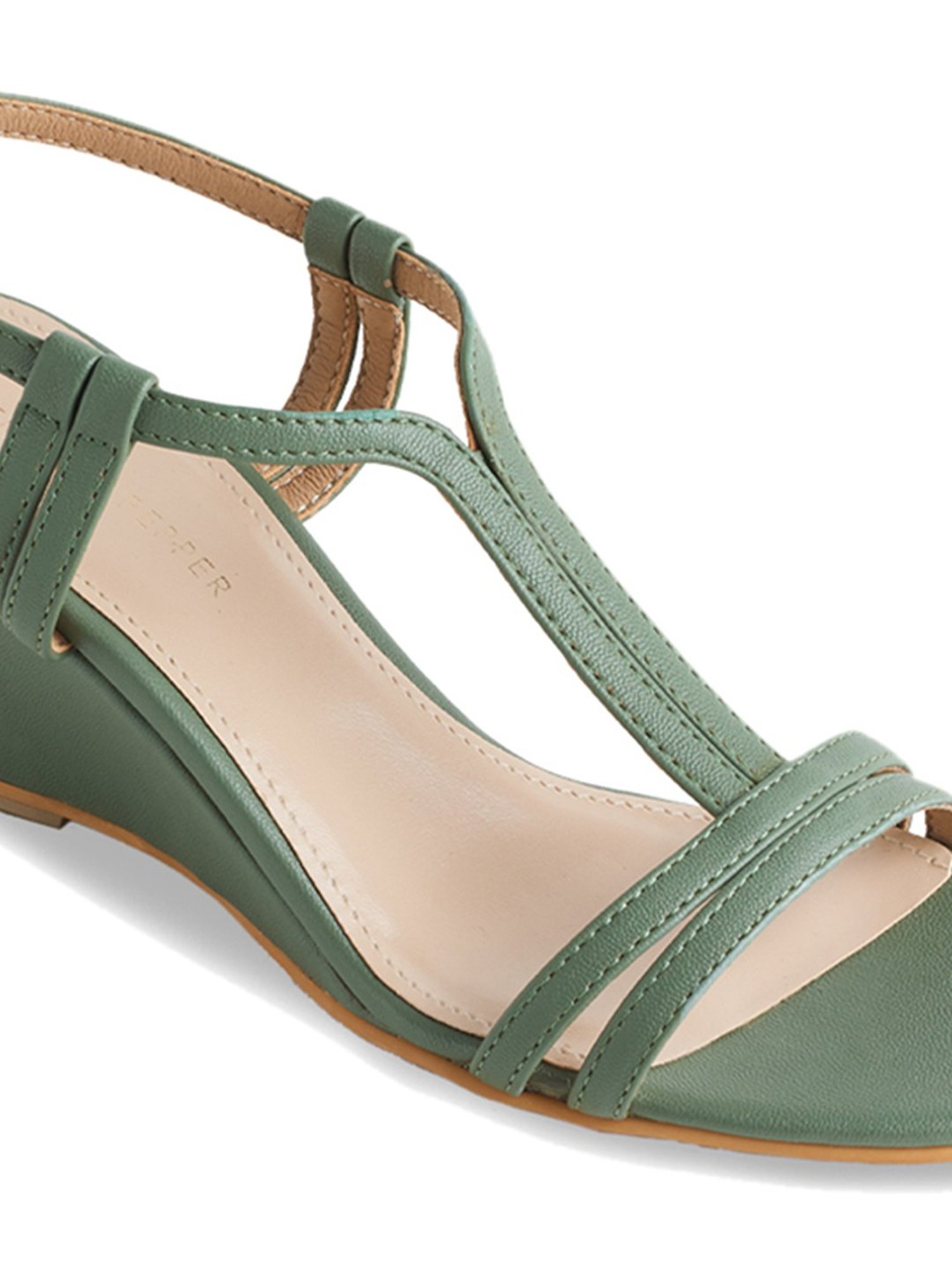 Olive green wedge online sandals