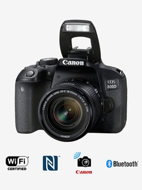 Canon EOS 800D (EF-S 18-55 mm Lens) DSLR Camera 16 GB Card + Carry Case (Black)