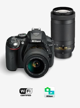 Nikon D5300 (AF-P 18-55 mm VR + 70-300 mm VR Lens) DSLR Camera 16GB Card + Camera Bag (Black)