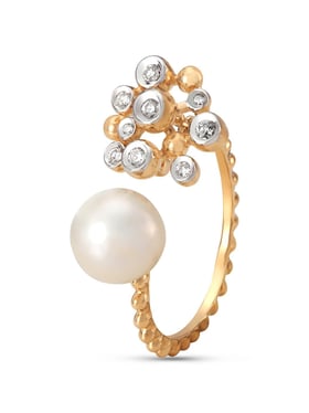 Mia by Tanishq Floral 14 kt Gold & 0.09 ct Diamond Ring