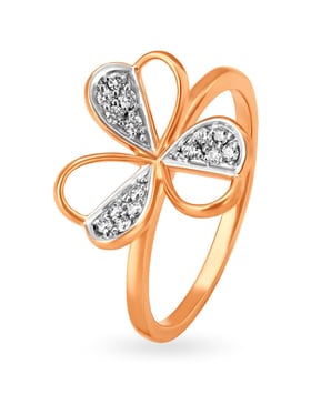 Mia by Tanishq Floral 14 kt Gold & 0.113 ct Diamond Ring