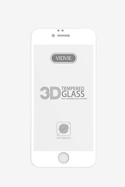 Vidvie GLPL1306 Clear Tempered Glass for Apple iPhone 7 Plus, 8 Plus with Installation Kit (White)