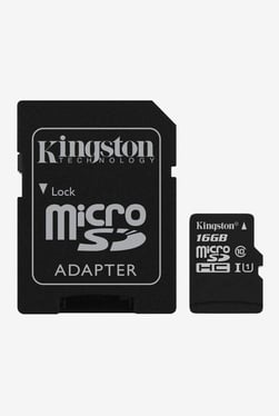 Kingston SDCS/16GBIN 16 GB Class 10 Micro SDHC Memory Card With Adapter (Black)
