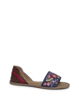 LUNA BLU by Westside Multicolour Denim Embroidered Flats