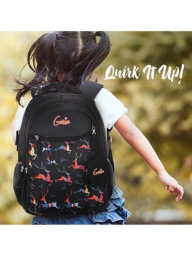 Buy Genie 36 Ltrs Black & White School Backpack Online At Best