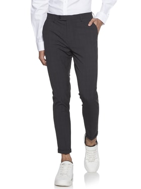 Buy WES Formals by Westside Blue Checks Carrot-Fit Trousers for Online @  Tata CLiQ