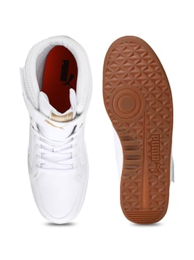 puma one8 mid white ankle high sneakers