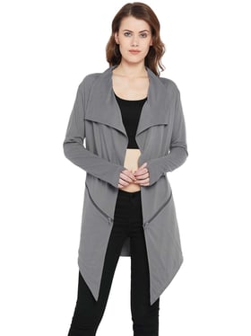 Grey cotton shrug for women 