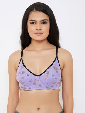 Buy Clovia Purple Non Wired Non Padded Everyday Bra for Women