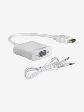 Cables Master HDMI To VGA with Audio HDMI Cable Converter Adapter White Cables Master Electronics TATA CLIQ