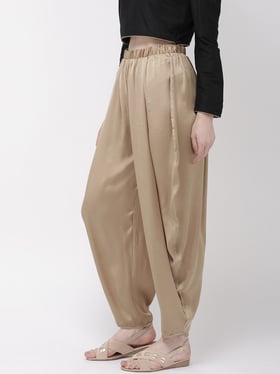 Buy Just Wow Women Gold Toned Solid Dhoti Pants  Dhotis for Women 8870911   Myntra