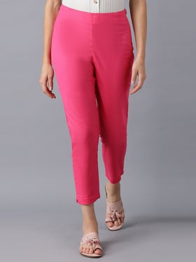 Solid Color Cotton Pant in Pink  BNJ1004