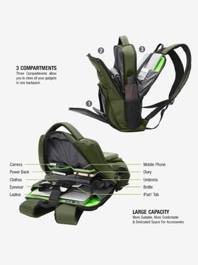 Buy Tizum 15 Inch Laptop Backpack with USB Charging Port Online At