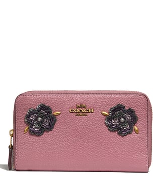 Buy Coach Rose Leather Sequins Detail Medium Zip Around Wallet for Women  Online @ Tata CLiQ Luxury