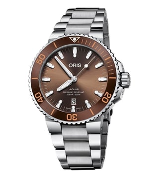 Buy Oris Diving 01 733 7730 4152 07 8 24 05PEB Brown Dial Watch