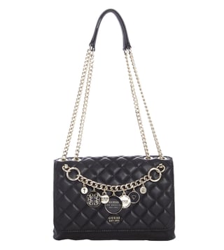 Buy GUESS Black Victoria Medium Quilted Shoulder Bag for Women Online Tata CLiQ Luxury