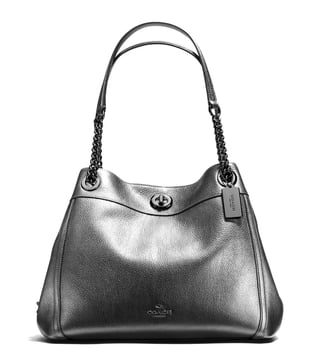 Coach edie metallic on sale gunmetal