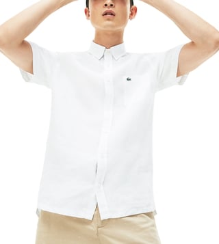 lacoste linen polo