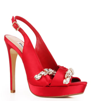 Red discount studded sandals