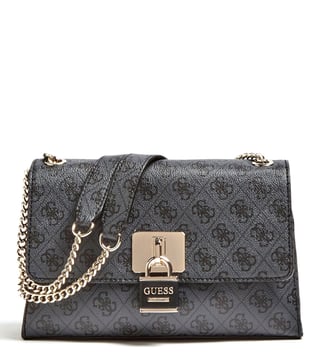 Buy GUESS Coal Downtown Cool Medium Logo Shoulder Bag for Women Online Tata CLiQ Luxury