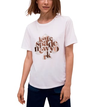 Buy Kate Spade Fresh White Relaxed Fit Logo T-Shirt for Women Online @ Tata  CLiQ Luxury