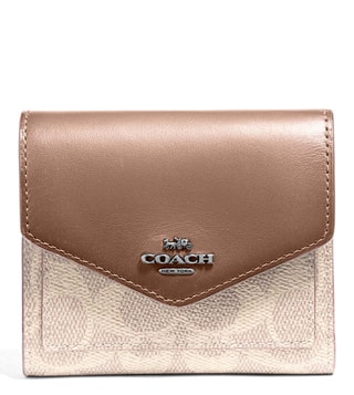 Buy Coach Sand Taupe Small Compact Tri-Fold Wallet for Women Online @ Tata  CLiQ Luxury