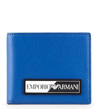 Buy Emporio Armani Electric Blue Medium Bi-Fold Wallet for Men Online @  Tata CLiQ Luxury