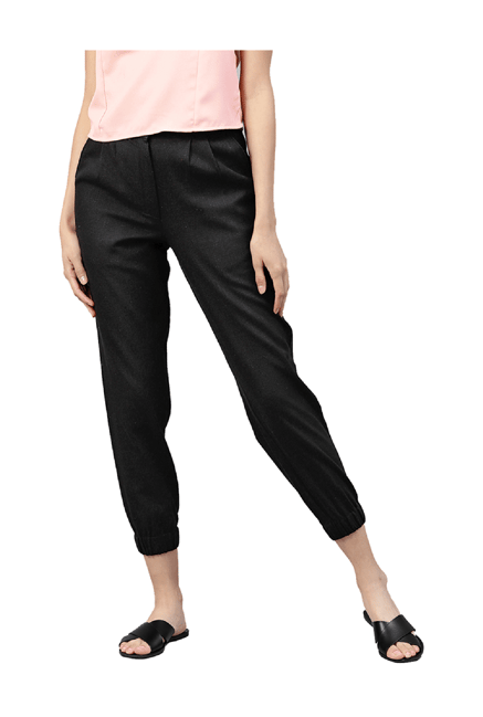 Jaipur Kurti Black Cotton Joggers